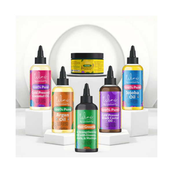 Wini by Locsanity Loose Natural Haircare Bundle for Healthy, Moisturized Hair - Pomade, Growth Oil, Jamaican Castor oil, Coconut Oil, Jojoba Oil, Argan Oil
