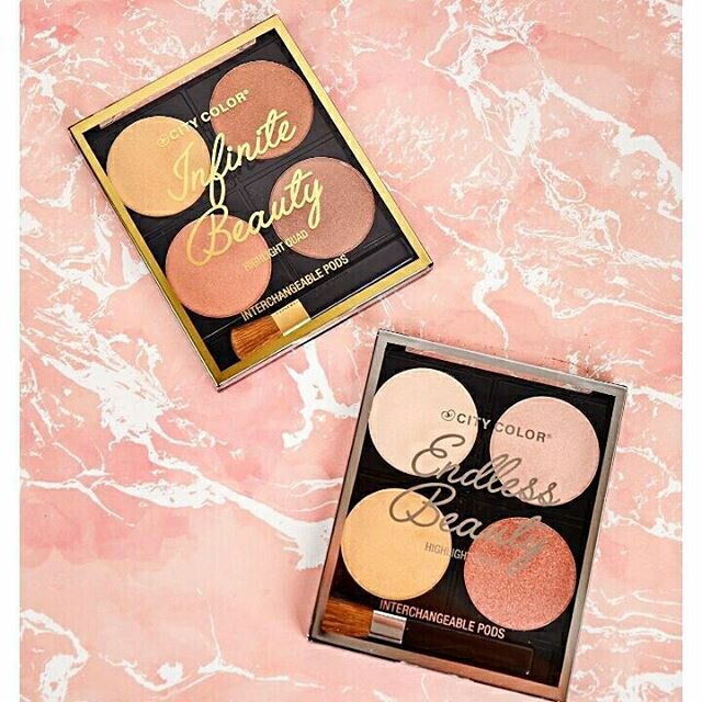 CITY COLOR Infinite Beauty Highlight Quads Présentoir, 24 pièces