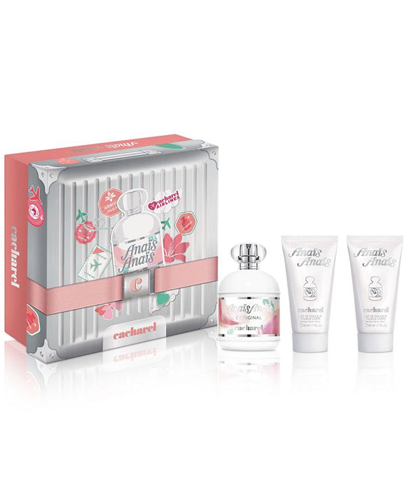 Anais Anais de Cacharel pour femme - Coffret 3 pièces Spray EDT de 3,4 oz, 2 x lotion pour le corps parfumée de 1,7 oz