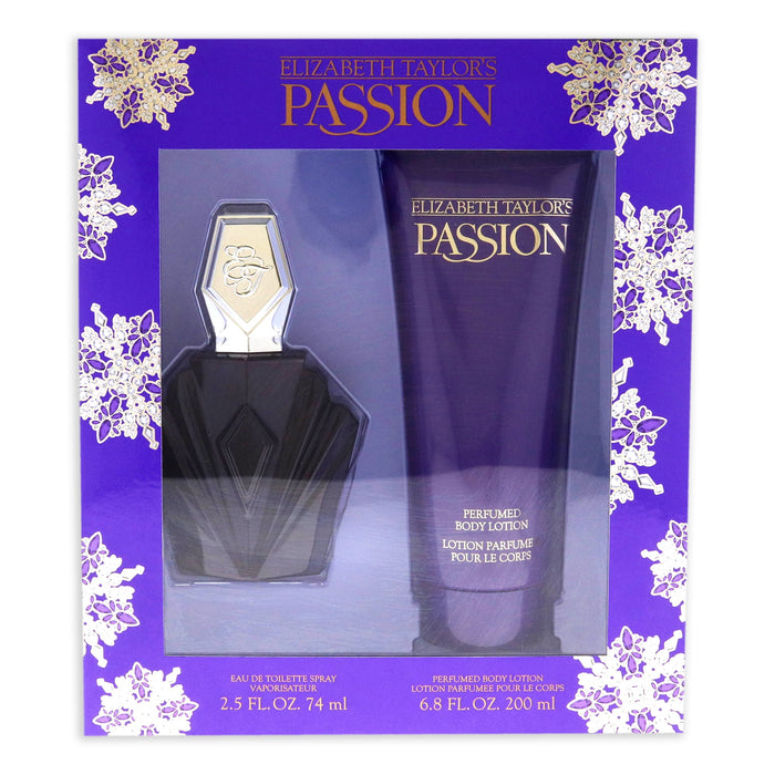 Passion by Elizabeth Taylor for Women - 2 Pc Gift Set 2.5oz EDT Spray, 6.8oz Perfumed Body Lotion