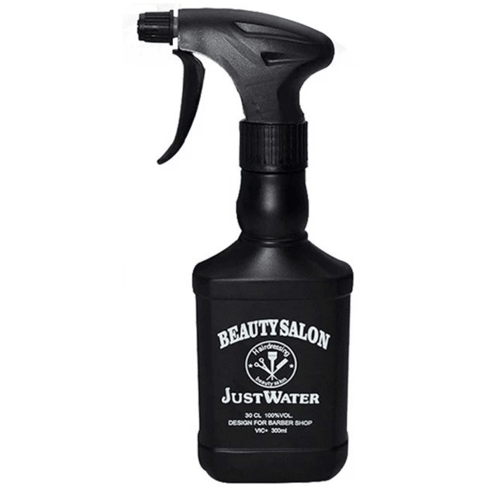 Botella de peluquería negra, botella de espray para peluquería, herramienta de peluquería, 300ml
