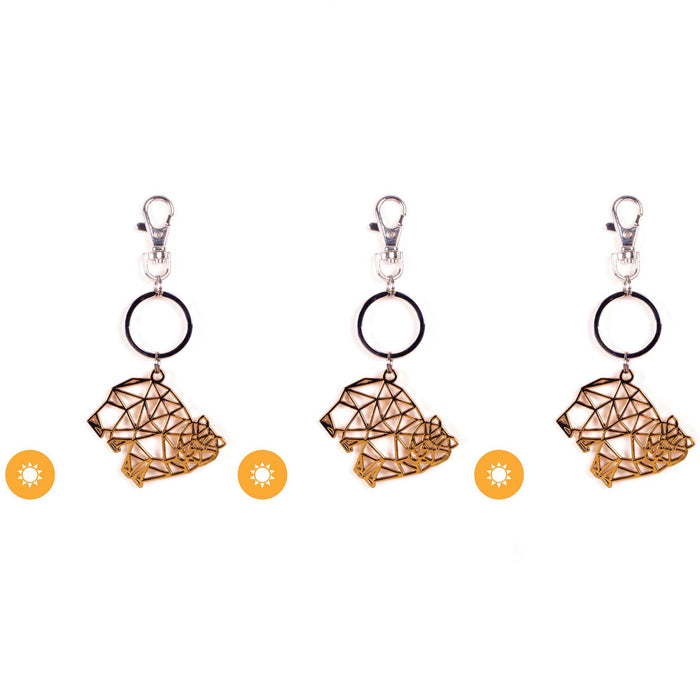 Color-Changing Key Chain Metal Bear - Gold by DelSol for Women - 1 Pc Keychain - Pack of 3