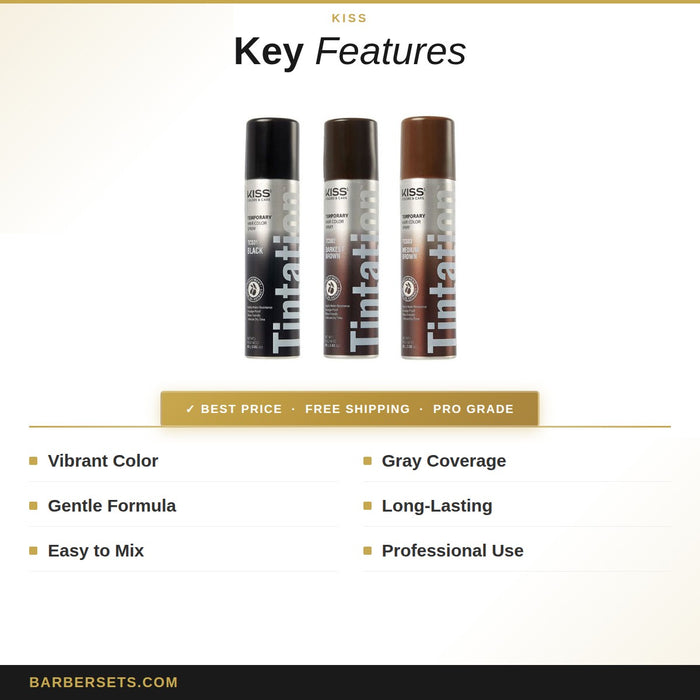 Kiss Express Tintation Temporary Hair Color Spray - Darkest Brown - 2.82 oz
