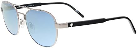 Mont Blanc MB602S 01A - Shiny Black-Smoke by Mont Blanc for Men - 55-19-145 mm Sunglasses