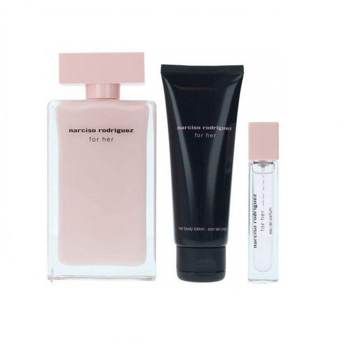 Narciso Rodriguez by Narciso Rodriguez for Women - 3 Pc Gift Set 3.3oz EDP Spray, 10ml EDP Spray, 1.6oz Body Lotion