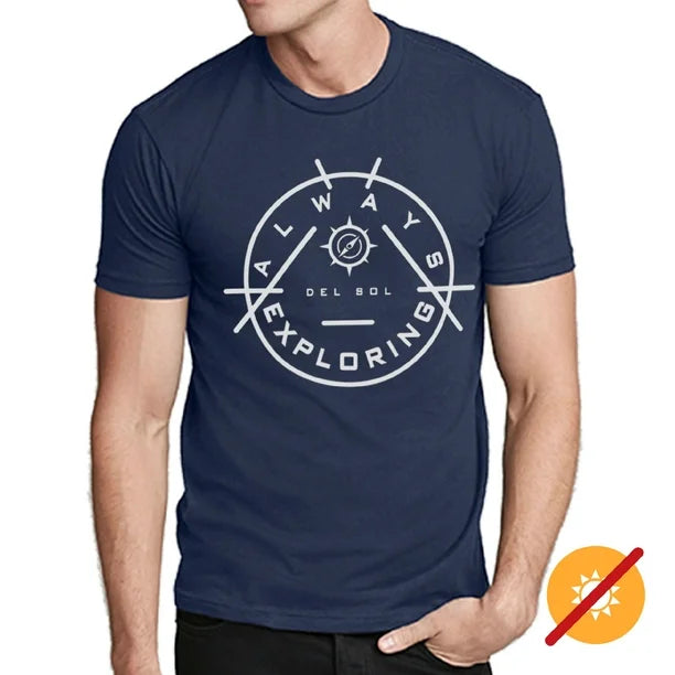 Men Crew Tee - Always Exploring - Indigo by DelSol for Men - 1 Pc T-Shirt (2XL)