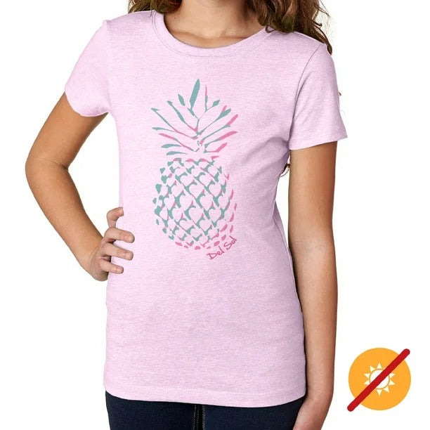 Girls Crew Tee - Pineapple Love - Lilac by DelSol for Women - 1 Pc T-Shirt (YM)