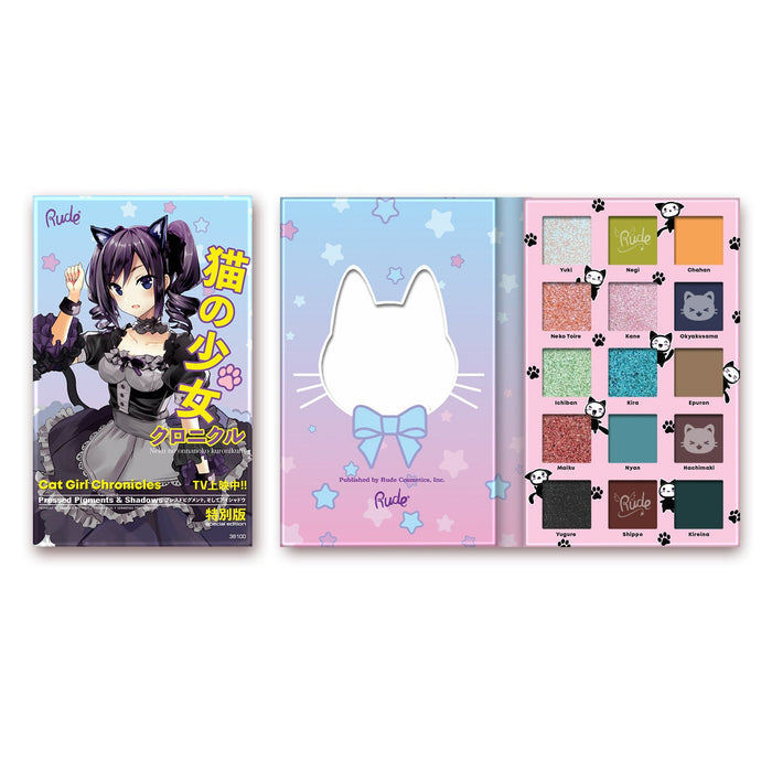 Colección RUDE Manga Sombras y pigmentos prensados ​​- Cat Girl Chronicles
