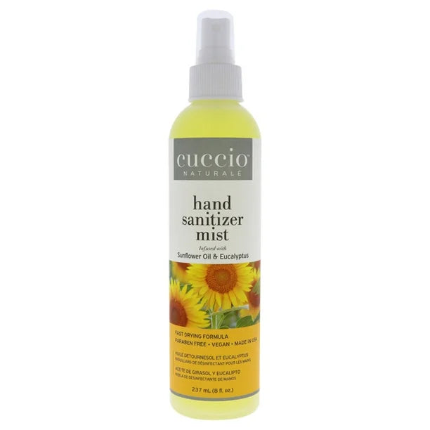 Brume désinfectante pour les mains - Huile de tournesol et eucalyptus de Cuccio Naturale pour unisexe - Désinfectant pour les mains 8 oz