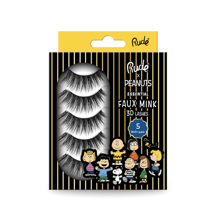 RUDE Peanuts Essential Faux Mink 3D Lashes - 5-pack