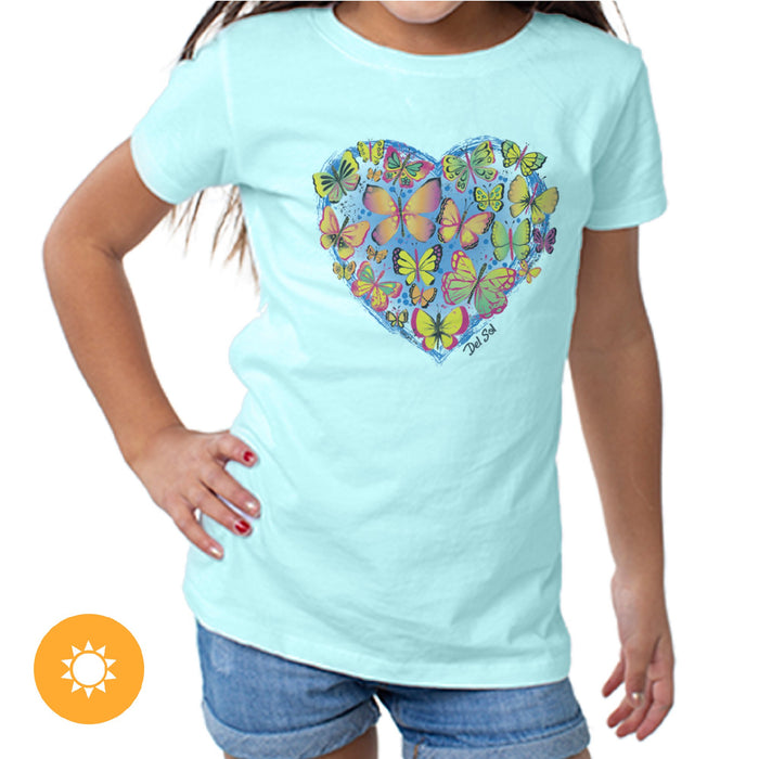 Girls Crew Tee - Heart Butterfly - Chill by DelSol pour femme - T-shirt 1 pièce (4T)