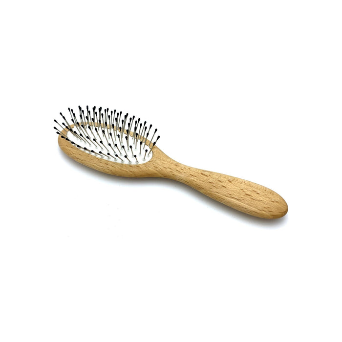 Brosse à cheveux Dural pour le coiffage et l'entretien, coussin en caoutchouc avec broches en acier et pointes sphériques en bois de hêtre