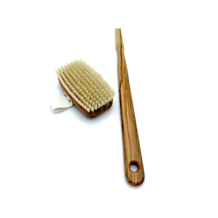 Brosse de Bain et de Massage Dural Poils Naturels Clairs Bois d'Olivier