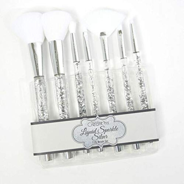 BEAUTY CREACIONES Juego de brochas Liquid Sparkle Silver de 7 piezas