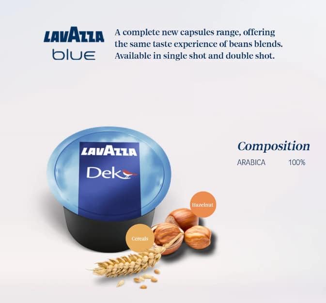 Blue Dek Roast Ground Coffee Pods by Lavazza - 100 Pods Coffee