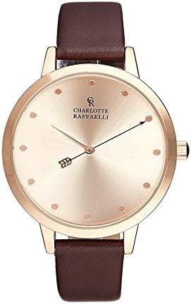 CRB006 La Basic - Rose Gold/Brown Leather Strap Watch by Charlotte Raffaelli for Women - 1 Pc Watch