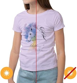 Girls Crew Tee - Unicorn - Lilac by DelSol for Women - 1 Pc T-Shirt (YL)