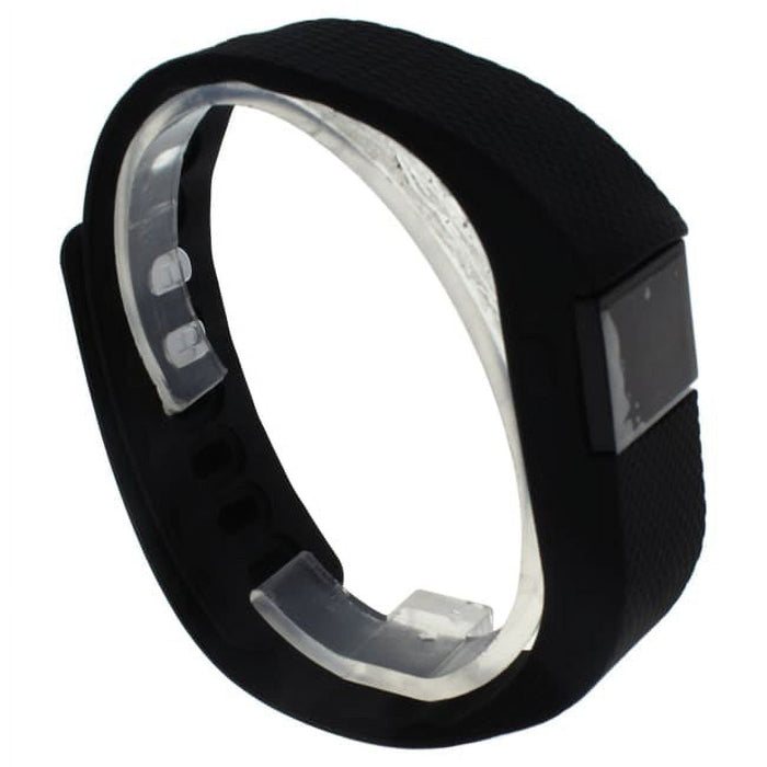 EK-H1 Health Sports Black Silicone Bracelet by Eclock for Unisex - 1 Pc Bracelet