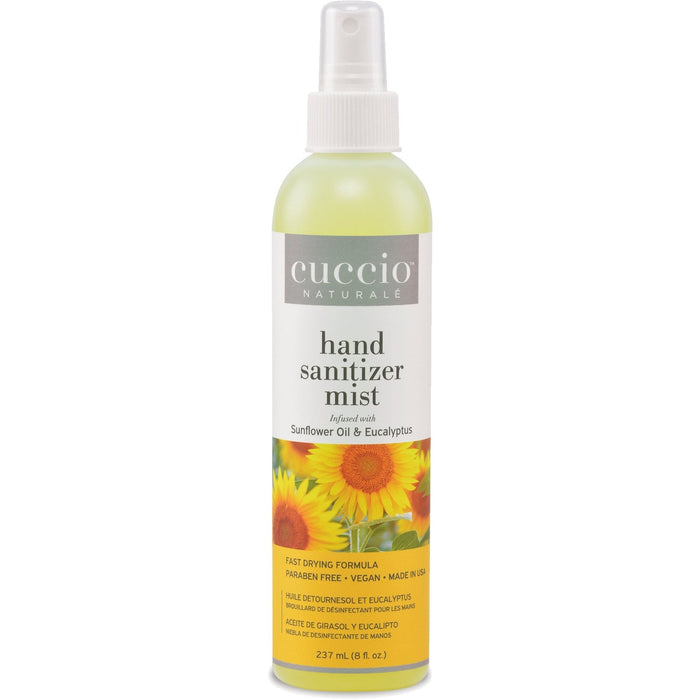 Brume désinfectante pour les mains - Huile de tournesol et eucalyptus de Cuccio Naturale pour unisexe - Désinfectant pour les mains 8 oz