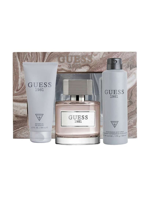 Guess 1981 by Guess for Men - 3 Pc Gift Set 3.4oz EDT Spray, 6oz Deodorant Body Spray, 6.7oz Shower Gel