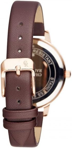 CRB006 La Basic - Rose Gold/Brown Leather Strap Watch by Charlotte Raffaelli for Women - 1 Pc Watch