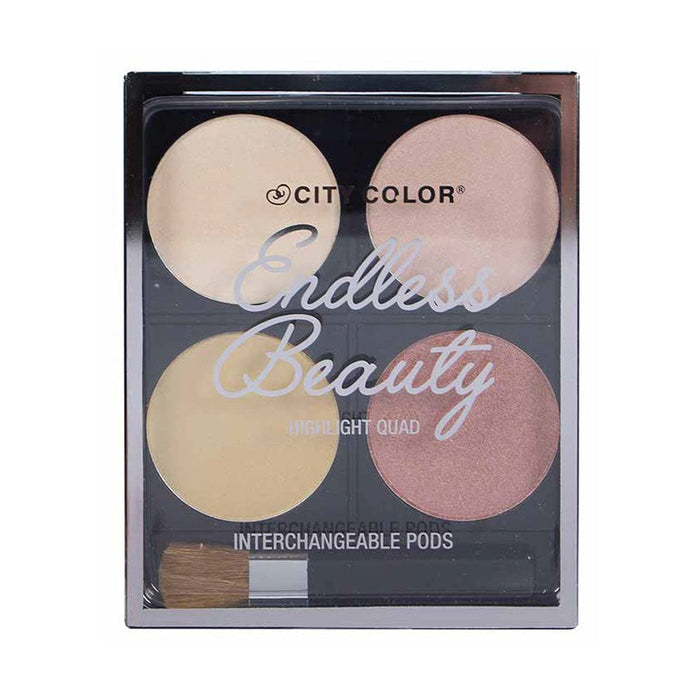 CITY COLOUR Ensemble de présentation Quads Endless Beauty Highlight, 24 pièces