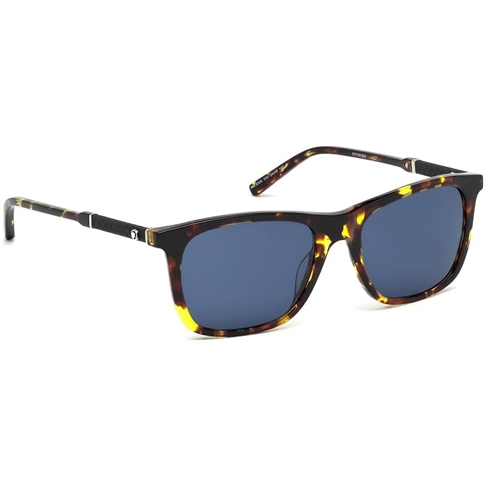 Mont Blanc MB588S 55V - Coloured Havana-Blue by Mont Blanc for Men - 52-19-145 mm Sunglasses