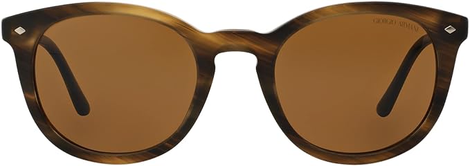 GA AR 8060 5405-57 Frames Of Life - Striped Matte Dark Brown-Brown Polarized by Giorgio Armani for Men - 50-21-145 mm Sunglasses