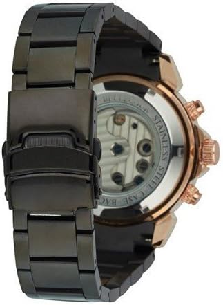 REDS7 Rose Gold/Black Stainless Steel Bracelet Watch by Jean Bellecour for Men - 1 Pc Watch