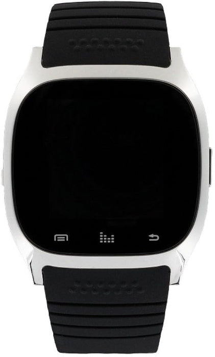 EK-B4 Montre Connectee Silver/Black Silicone Strap Smart Watch by Eclock for Men - 1 Pc Watch