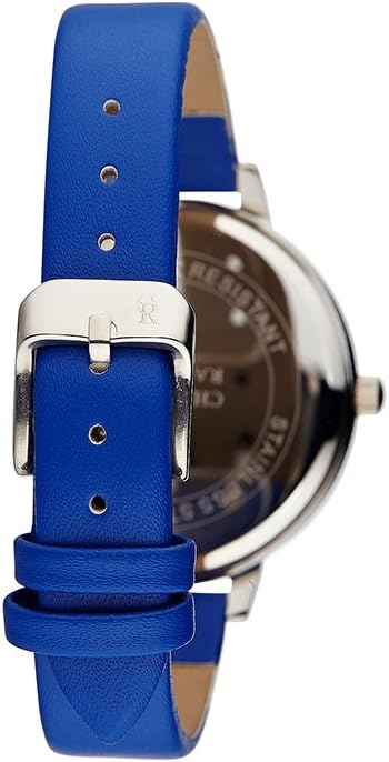 CRR007 La Romance - Silver/Blue Leather Strap Watch by Charlotte Raffaelli for Women - 1 Pc Watch