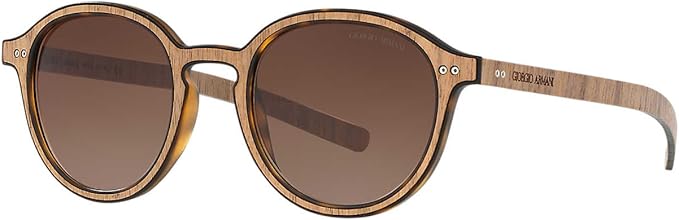 Giorgio Armani AR 8081 5527-13 - Matte Havana-Wood Nut-Brown Gradient by Giorgio Armani for Unisex - 48-21-145 mm Sunglasses