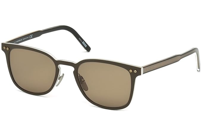 Mont Blanc MB584S 49J - Matte Dark-Brown by Mont Blanc for Men - 51-20-145 mm Sunglasses