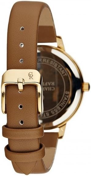 CRB005 La Basic - Gold/Brown Leather Strap Watch by Charlotte Raffaelli for Women - 1 Pc Watch