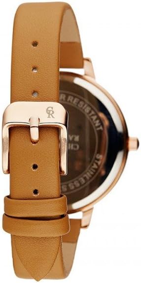 CRA009 La Animale - Rose Gold/Champagne Leather Strap Watch by Charlotte Raffaelli for Women - 1 Pc Watch