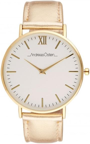 AO-188 Hygge - Gold/White Dial/Gold Leather Strap Watch by Andreas Osten for Women - 1 Pc Watch