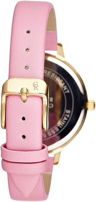 CRF007 La Florale - Silver/Rose Leather Strap Watch by Charlotte Raffaelli for Women - 1 Pc Watch