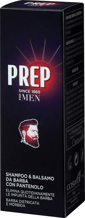 Beard Shampoo and Conditioner with Panthenol by Prep for Men - 3.4 oz Shampoo and Conditioner