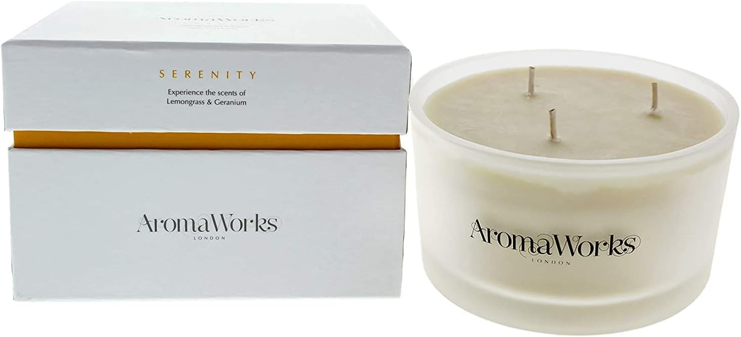 Serenity Candle 3 Wick Large by Aromaworks for Unisex - 14.1 oz Candle