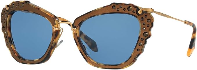 Miu Miu MU 04Q DHF-0A2 - Gold Marble-Blue by Miu Miu for Women - 55-24-140 mm Sunglasses