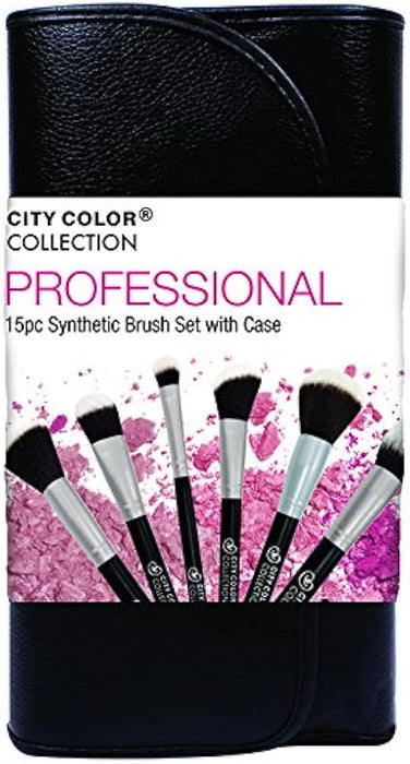 CITY COLOR 15 Pc Synthetic Brush Set With Case