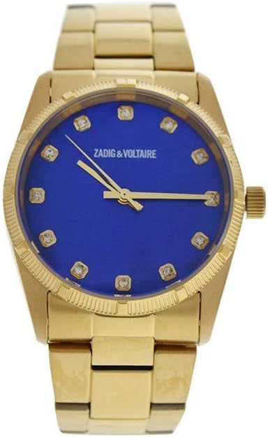 ZVF220 Blue Dial/Gold Stainless Steel Bracelet Watch by Zadig & Voltaire for Unisex - 1 Pc Watch