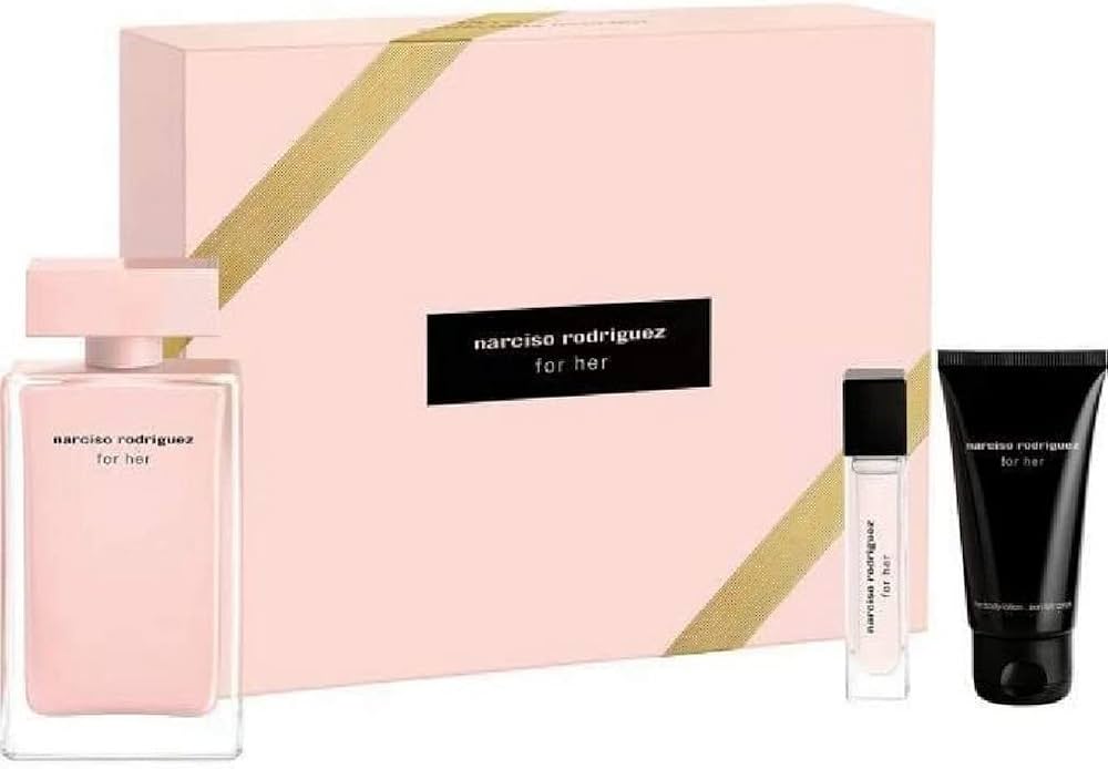 Narciso Rodriguez by Narciso Rodriguez for Women - 3 Pc Gift Set 3.3oz EDP Spray, 10ml EDP Spray, 1.6oz Body Lotion