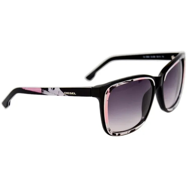 Diesel DL0008 Acetate 05B Black White Pink Smoke by Diesel for Women - 58-15-135 mm Sunglasses