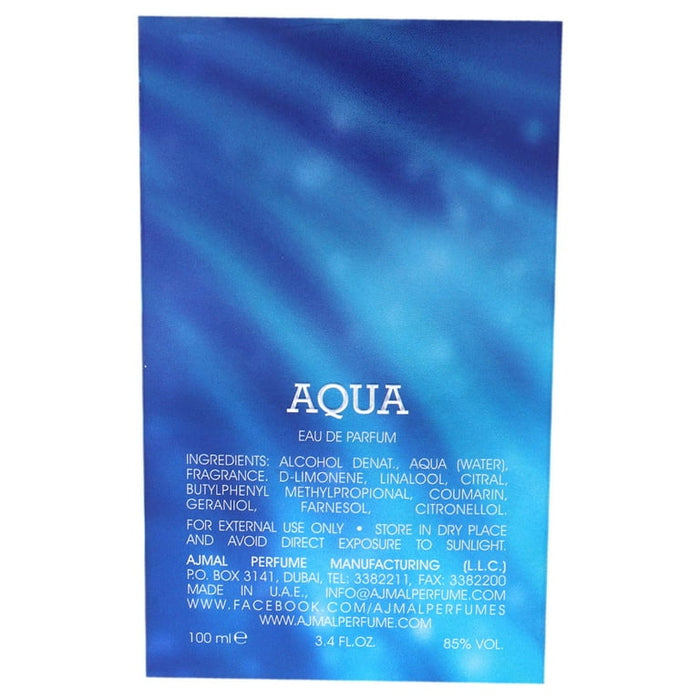 Aqua d'Ajmal pour homme - Spray EDP 3,4 oz