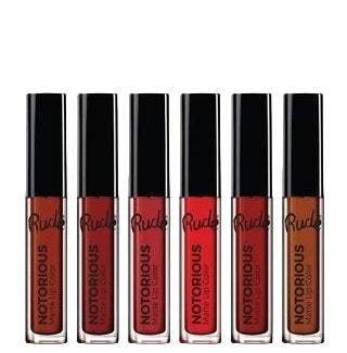 RUDE Crime Does Pay 6 Notorious Liquid Lip Color Set - Dark