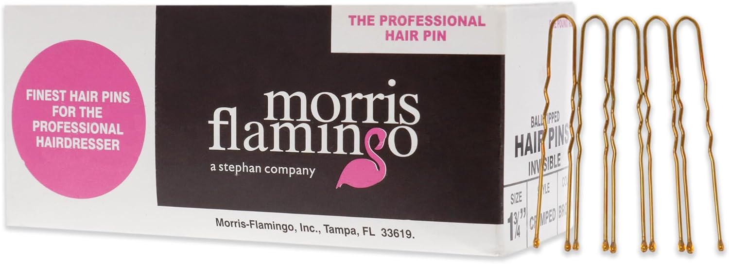 Crimped Ball Tipped Hair Pins - Brown by Morris Flamingo for Unisex - 1.75 Inch Hair Pin (1 Pound)