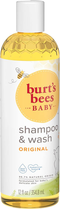 Shampoing et nettoyant pour bébé Baby Bee Original de Burts Bees pour enfants - Shampoing et nettoyant pour le corps 12 oz