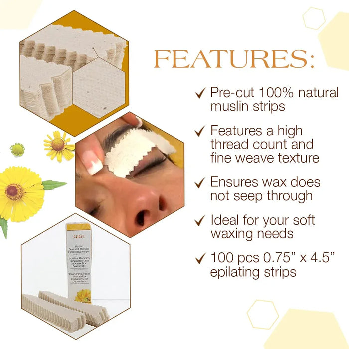 Gigi Petite Natural Muslin Epilating Strips (100 pcs)