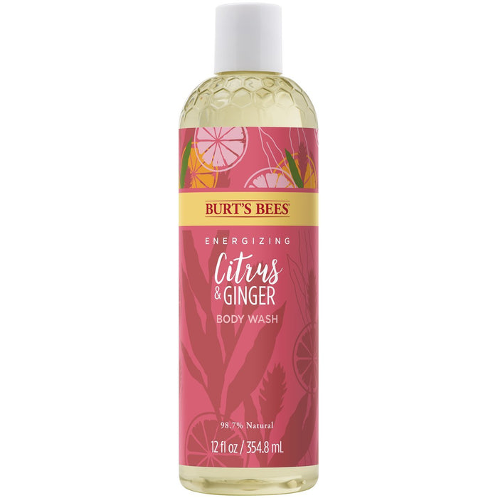 Gel de baño energizante con cítricos y jengibre de Burts Bees para mujeres - Gel de baño de 12 oz - Paquete de 3